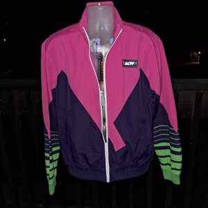 NWT MEOW WOLF Track Color Block Windbreaker Jacket Size Large